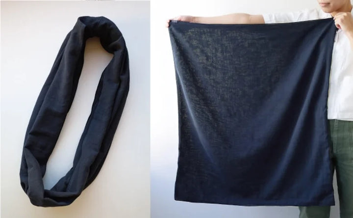 TSUTSU コットンスヌード – 多用途のマフラーと膝掛け